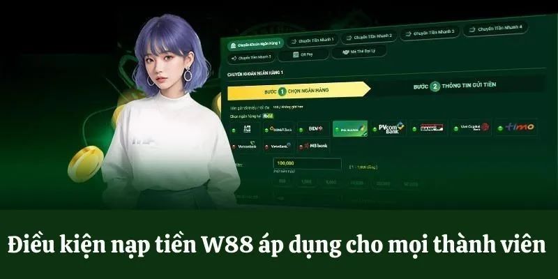 Thông tin quan trọng bạn cần biết khi nạp tiền vào W88